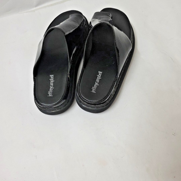 Jeffrey Campbell Chopper Platform Sandal Black Patent Leather Y2K size 9 - Picture 10 of 11